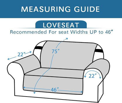 Reversible Couch Cover for 3 Cushion Cover Pet Friendly Sofa Cover for Dog Washable Furniture Protector Water Resistant Slipcover with Non Slip Elastic Strap(Sofa, Ivory/Beige)