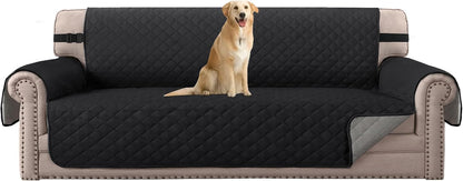 Reversible Couch Cover for 3 Cushion Cover Pet Friendly Sofa Cover for Dog Washable Furniture Protector Water Resistant Slipcover with Non Slip Elastic Strap(Sofa, Ivory/Beige)
