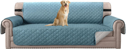 Reversible Couch Cover for 3 Cushion Cover Pet Friendly Sofa Cover for Dog Washable Furniture Protector Water Resistant Slipcover with Non Slip Elastic Strap(Sofa, Ivory/Beige)