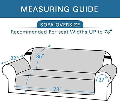 Reversible Couch Cover for 3 Cushion Cover Pet Friendly Sofa Cover for Dog Washable Furniture Protector Water Resistant Slipcover with Non Slip Elastic Strap(Sofa, Ivory/Beige)
