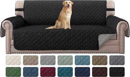 Reversible Couch Cover for 3 Cushion Cover Pet Friendly Sofa Cover for Dog Washable Furniture Protector Water Resistant Slipcover with Non Slip Elastic Strap(Sofa, Ivory/Beige)