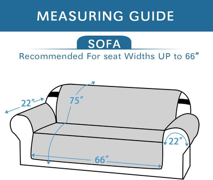 Reversible Couch Cover for 3 Cushion Cover Pet Friendly Sofa Cover for Dog Washable Furniture Protector Water Resistant Slipcover with Non Slip Elastic Strap(Sofa, Ivory/Beige)