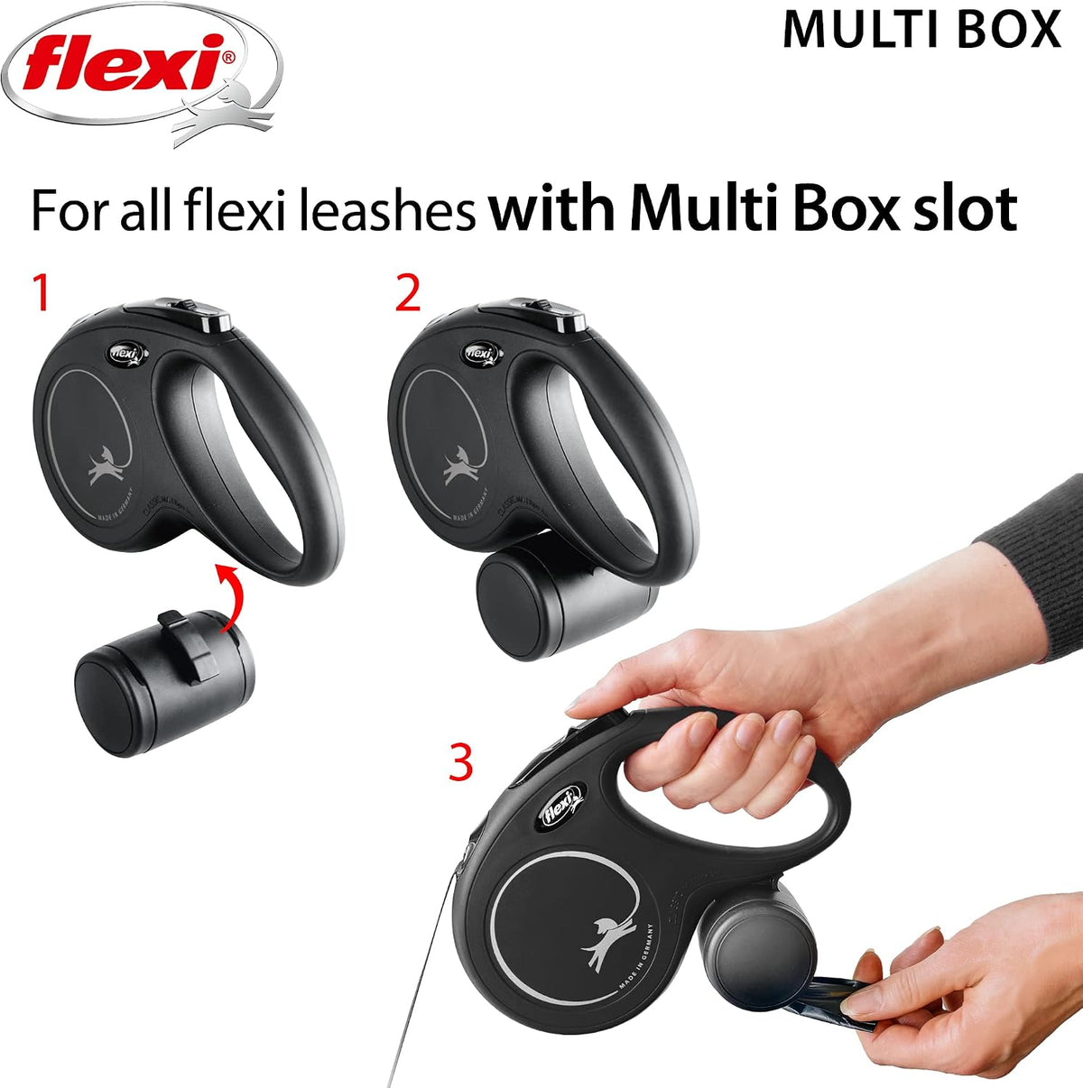 ® Multi Box Storage Accessory for Retractable Dog Leash Sets, Black