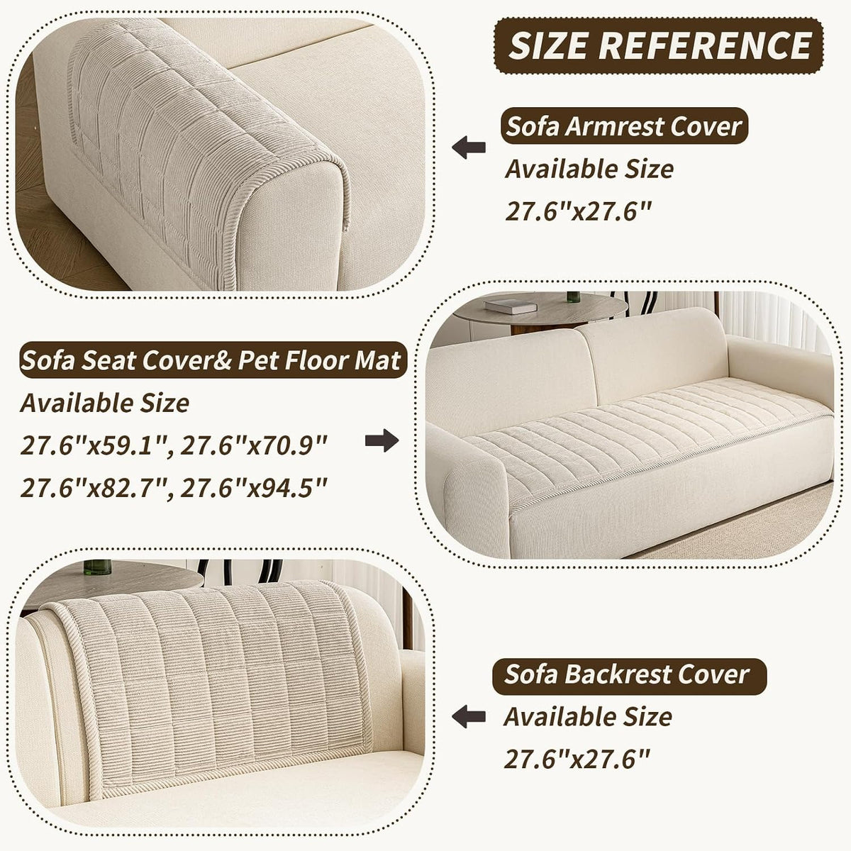 Couch Covers for Dogs, Non Slip Washable Pet Couch Covers for Sofa | 27.6”x70.9” Dark Brown Soft Velvet Sofa Covers for 2-3 Cushion Couch, Couch Protect Against Pet Hair, Scratches & Stains