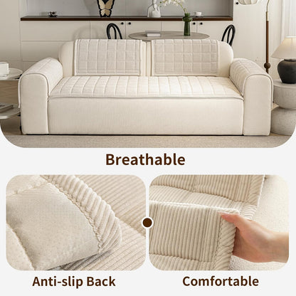 Couch Covers for Dogs, Non Slip Washable Pet Couch Covers for Sofa | 27.6”x70.9” Dark Brown Soft Velvet Sofa Covers for 2-3 Cushion Couch, Couch Protect Against Pet Hair, Scratches & Stains
