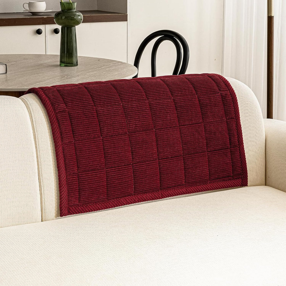 Couch Covers for Dogs, Non Slip Washable Pet Couch Covers for Sofa | 27.6”x70.9” Dark Brown Soft Velvet Sofa Covers for 2-3 Cushion Couch, Couch Protect Against Pet Hair, Scratches & Stains