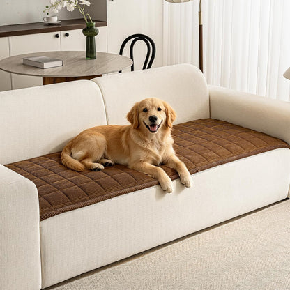 Couch Covers for Dogs, Non Slip Washable Pet Couch Covers for Sofa | 27.6”x70.9” Dark Brown Soft Velvet Sofa Covers for 2-3 Cushion Couch, Couch Protect Against Pet Hair, Scratches & Stains