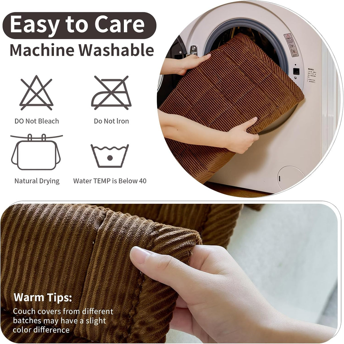 Couch Covers for Dogs, Non Slip Washable Pet Couch Covers for Sofa | 27.6”x70.9” Dark Brown Soft Velvet Sofa Covers for 2-3 Cushion Couch, Couch Protect Against Pet Hair, Scratches & Stains