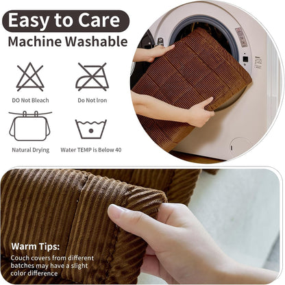 Couch Covers for Dogs, Non Slip Washable Pet Couch Covers for Sofa | 27.6”x70.9” Dark Brown Soft Velvet Sofa Covers for 2-3 Cushion Couch, Couch Protect Against Pet Hair, Scratches & Stains