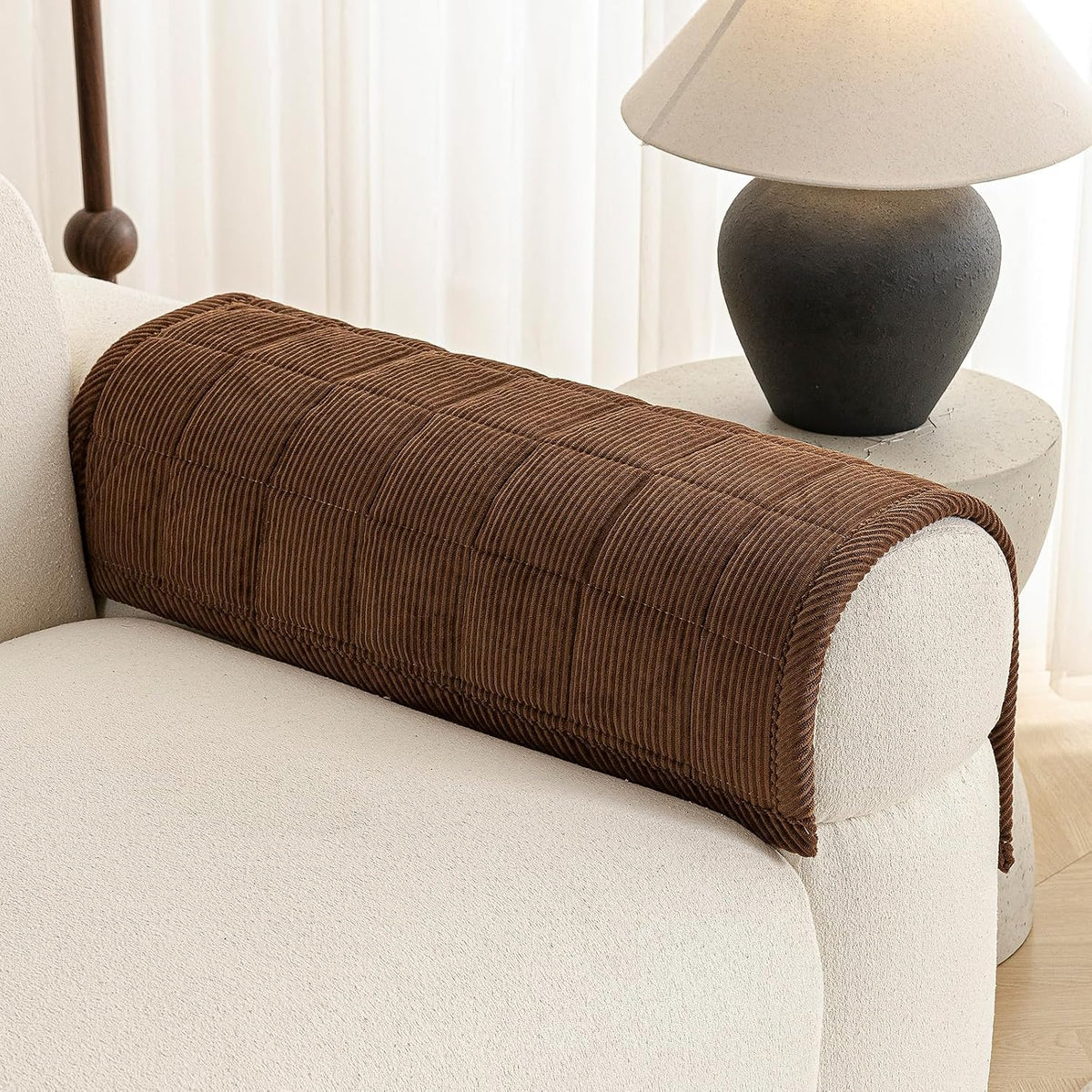 Couch Covers for Dogs, Non Slip Washable Pet Couch Covers for Sofa | 27.6”x70.9” Dark Brown Soft Velvet Sofa Covers for 2-3 Cushion Couch, Couch Protect Against Pet Hair, Scratches & Stains