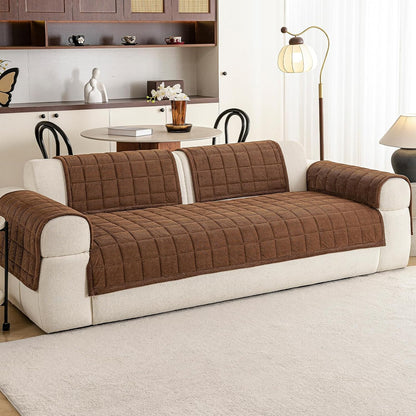 Couch Covers for Dogs, Non Slip Washable Pet Couch Covers for Sofa | 27.6”x70.9” Dark Brown Soft Velvet Sofa Covers for 2-3 Cushion Couch, Couch Protect Against Pet Hair, Scratches & Stains