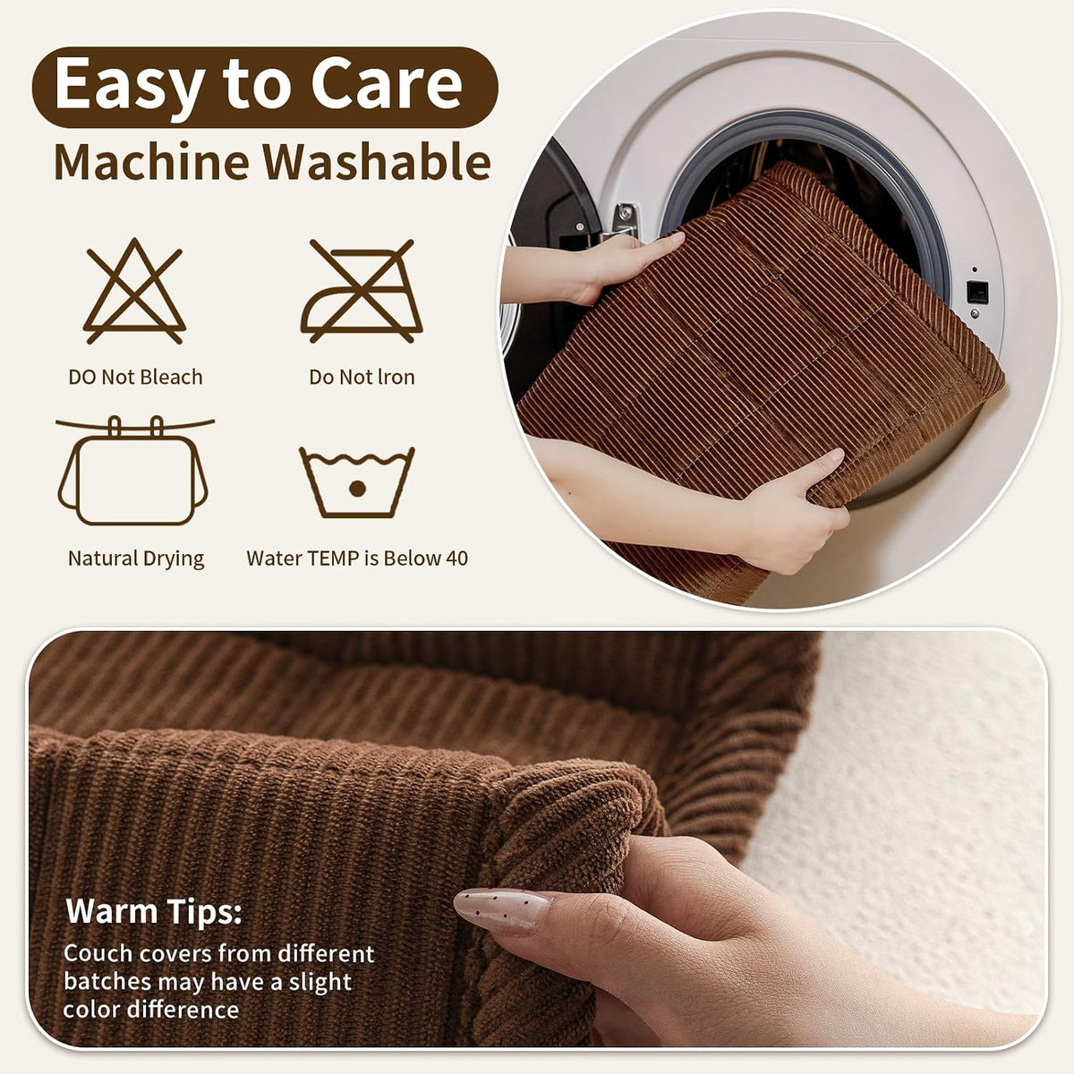 Couch Covers for Dogs, Non Slip Washable Pet Couch Covers for Sofa | 27.6”x70.9” Dark Brown Soft Velvet Sofa Covers for 2-3 Cushion Couch, Couch Protect Against Pet Hair, Scratches & Stains