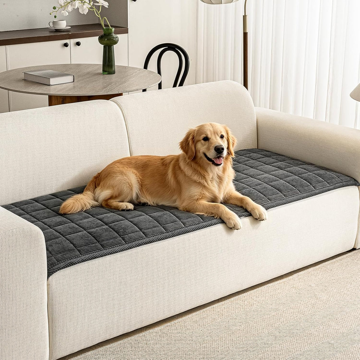 Couch Covers for Dogs, Non Slip Washable Pet Couch Covers for Sofa | 27.6”x70.9” Dark Brown Soft Velvet Sofa Covers for 2-3 Cushion Couch, Couch Protect Against Pet Hair, Scratches & Stains