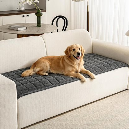 Couch Covers for Dogs, Non Slip Washable Pet Couch Covers for Sofa | 27.6”x70.9” Dark Brown Soft Velvet Sofa Covers for 2-3 Cushion Couch, Couch Protect Against Pet Hair, Scratches & Stains