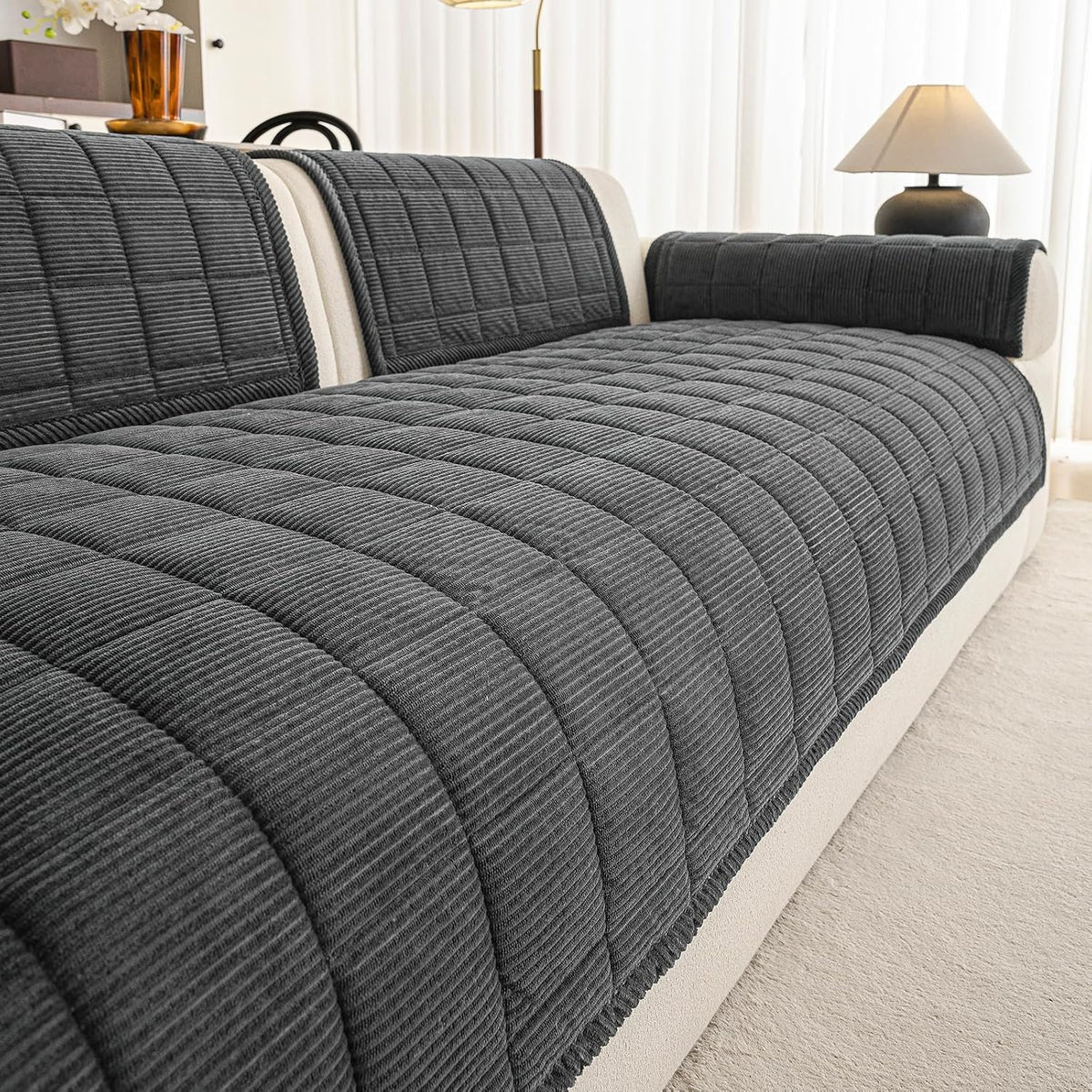 Couch Covers for Dogs, Non Slip Washable Pet Couch Covers for Sofa | 27.6”x70.9” Dark Brown Soft Velvet Sofa Covers for 2-3 Cushion Couch, Couch Protect Against Pet Hair, Scratches & Stains