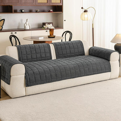Couch Covers for Dogs, Non Slip Washable Pet Couch Covers for Sofa | 27.6”x70.9” Dark Brown Soft Velvet Sofa Covers for 2-3 Cushion Couch, Couch Protect Against Pet Hair, Scratches & Stains