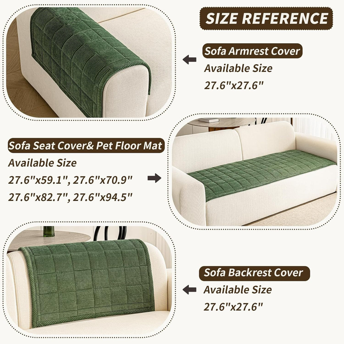 Couch Covers for Dogs, Non Slip Washable Pet Couch Covers for Sofa | 27.6”x70.9” Dark Brown Soft Velvet Sofa Covers for 2-3 Cushion Couch, Couch Protect Against Pet Hair, Scratches & Stains