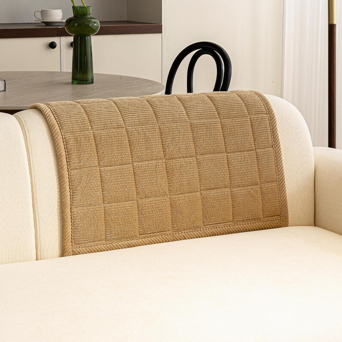 Couch Covers for Dogs, Non Slip Washable Pet Couch Covers for Sofa | 27.6”x70.9” Dark Brown Soft Velvet Sofa Covers for 2-3 Cushion Couch, Couch Protect Against Pet Hair, Scratches & Stains