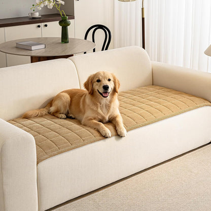 Couch Covers for Dogs, Non Slip Washable Pet Couch Covers for Sofa | 27.6”x70.9” Dark Brown Soft Velvet Sofa Covers for 2-3 Cushion Couch, Couch Protect Against Pet Hair, Scratches & Stains