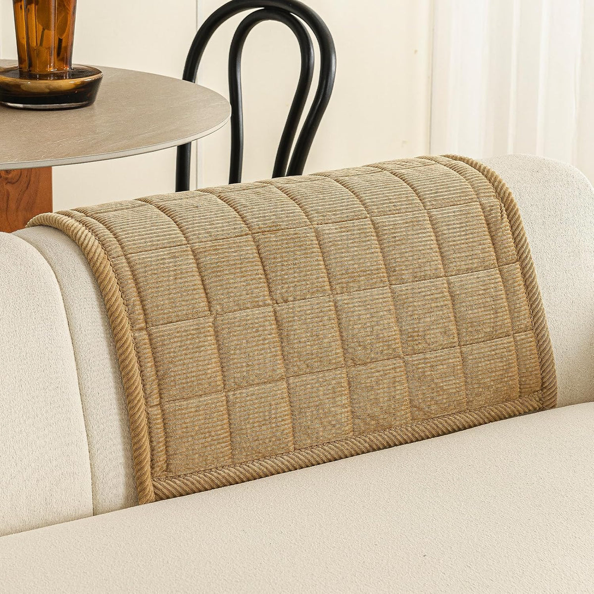 Couch Covers for Dogs, Non Slip Washable Pet Couch Covers for Sofa | 27.6”x70.9” Dark Brown Soft Velvet Sofa Covers for 2-3 Cushion Couch, Couch Protect Against Pet Hair, Scratches & Stains