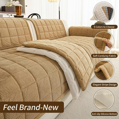 Couch Covers for Dogs, Non Slip Washable Pet Couch Covers for Sofa | 27.6”x70.9” Dark Brown Soft Velvet Sofa Covers for 2-3 Cushion Couch, Couch Protect Against Pet Hair, Scratches & Stains