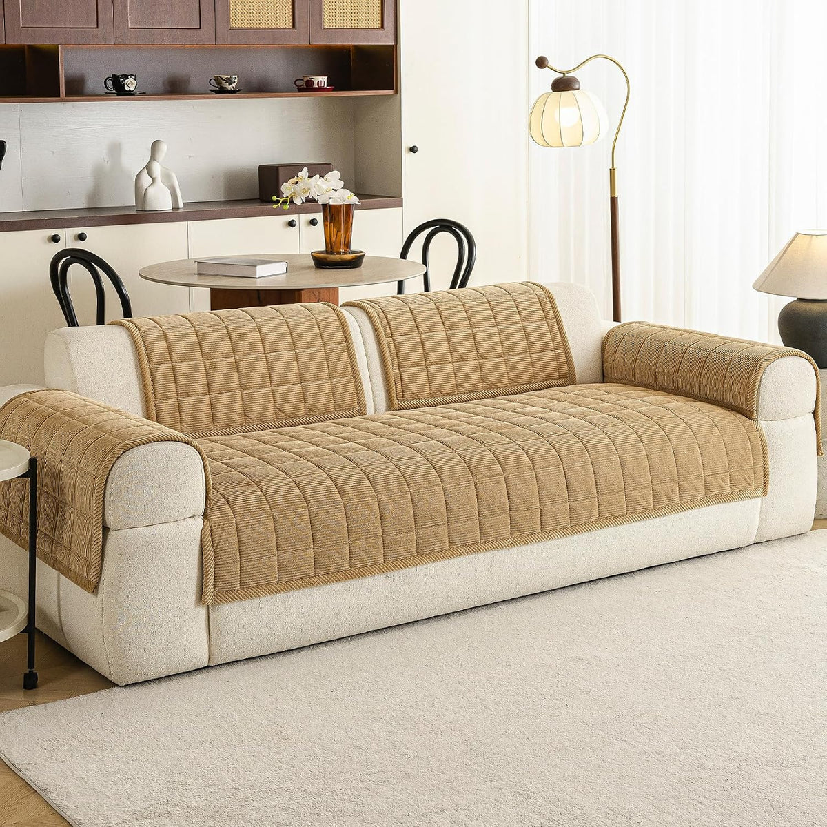 Couch Covers for Dogs, Non Slip Washable Pet Couch Covers for Sofa | 27.6”x70.9” Dark Brown Soft Velvet Sofa Covers for 2-3 Cushion Couch, Couch Protect Against Pet Hair, Scratches & Stains