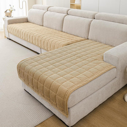 Couch Covers for Dogs, Non Slip Washable Pet Couch Covers for Sofa | 27.6”x70.9” Dark Brown Soft Velvet Sofa Covers for 2-3 Cushion Couch, Couch Protect Against Pet Hair, Scratches & Stains