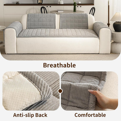 Couch Covers for Dogs, Non Slip Washable Pet Couch Covers for Sofa | 27.6”x70.9” Dark Brown Soft Velvet Sofa Covers for 2-3 Cushion Couch, Couch Protect Against Pet Hair, Scratches & Stains