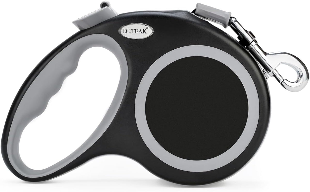 Retractable Dog Leash 26 FT, Heavy Duty Dog Leash for Dogs up to 110lbs, Strong Nylon Tape No Tangle, One-Handed Brake, Pause, Lock, Perfect for Medium Large Dogs (Black, 26 FT(66-110 LBS))