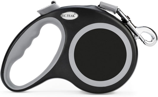 Retractable Dog Leash 26 FT, Heavy Duty Dog Leash for Dogs up to 110lbs, Strong Nylon Tape No Tangle, One-Handed Brake, Pause, Lock, Perfect for Medium Large Dogs (Black, 26 FT(66-110 LBS))
