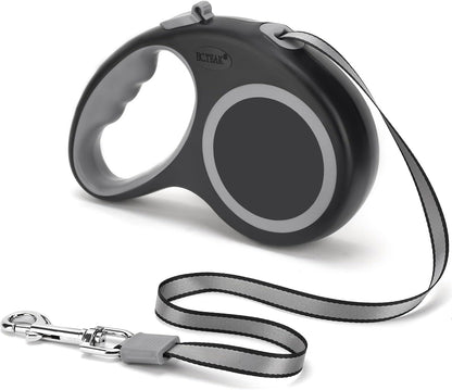 Retractable Dog Leash 26 FT, Heavy Duty Dog Leash for Dogs up to 110lbs, Strong Nylon Tape No Tangle, One-Handed Brake, Pause, Lock, Perfect for Medium Large Dogs (Black, 26 FT(66-110 LBS))