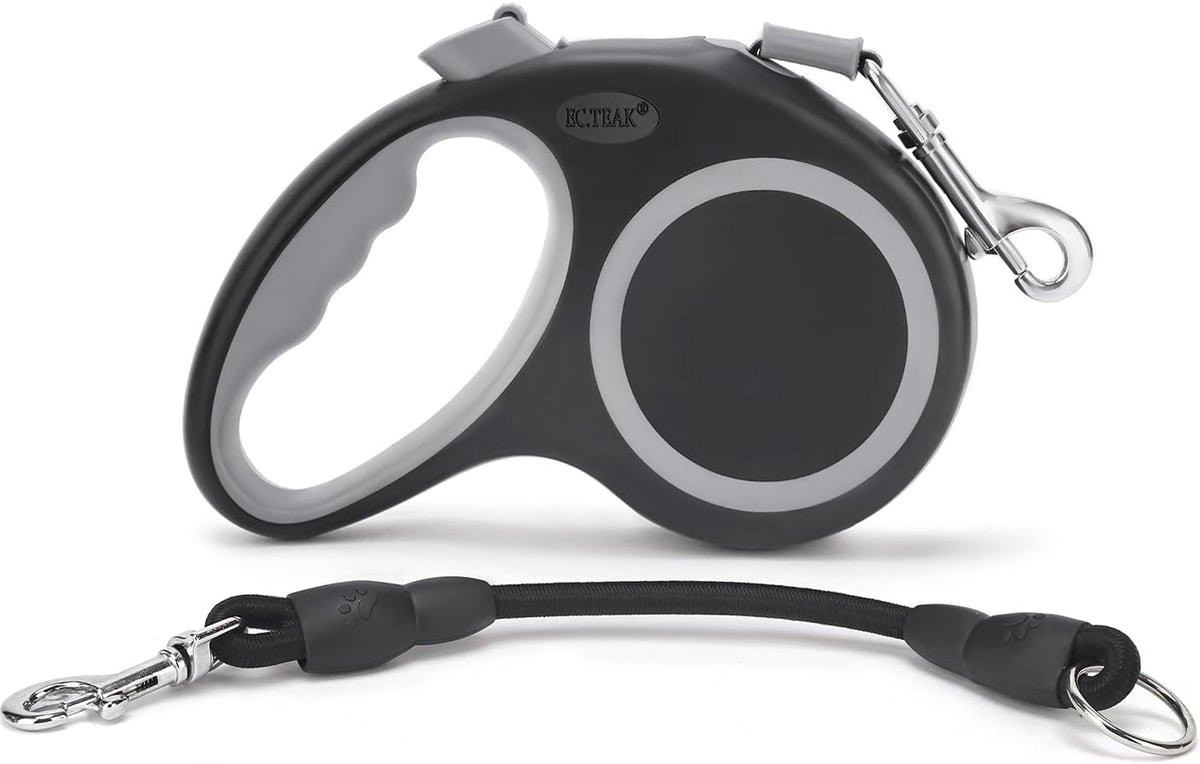 Retractable Dog Leash 26 FT, Heavy Duty Dog Leash for Dogs up to 110lbs, Strong Nylon Tape No Tangle, One-Handed Brake, Pause, Lock, Perfect for Medium Large Dogs (Black, 26 FT(66-110 LBS))