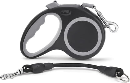 Retractable Dog Leash 26 FT, Heavy Duty Dog Leash for Dogs up to 110lbs, Strong Nylon Tape No Tangle, One-Handed Brake, Pause, Lock, Perfect for Medium Large Dogs (Black, 26 FT(66-110 LBS))