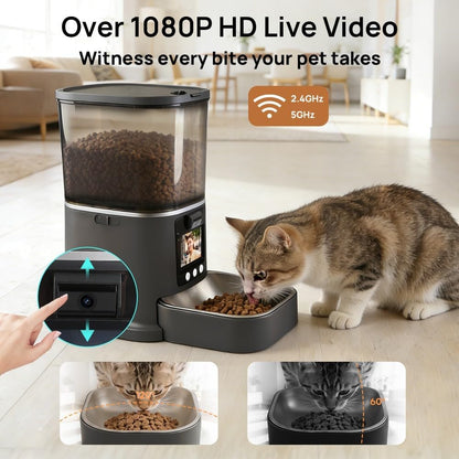 Automatic Cat Feeder with Camera Two-Way Video/Autio 5G WiFi, 5L