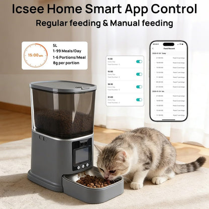 Automatic Cat Feeder with Camera Two-Way Video/Autio 5G WiFi, 5L
