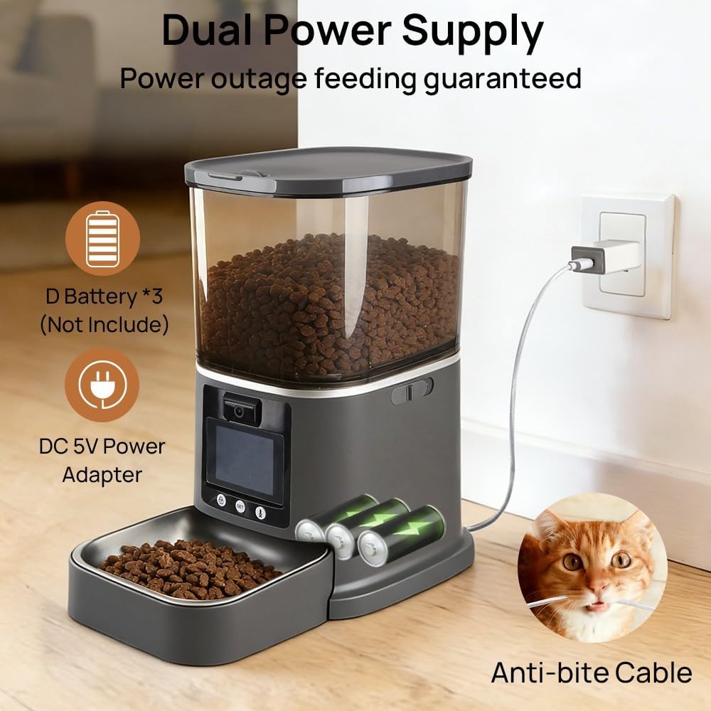Automatic Cat Feeder with Camera Two-Way Video/Autio 5G WiFi, 5L