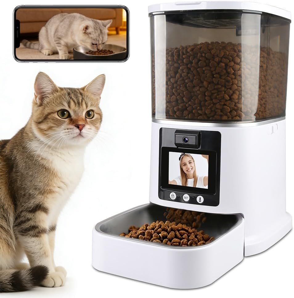 Automatic Cat Feeder with Camera Two-Way Video/Autio 5G WiFi, 5L