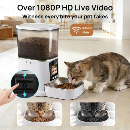 Automatic Cat Feeder with Camera Two-Way Video/Autio 5G WiFi, 5L