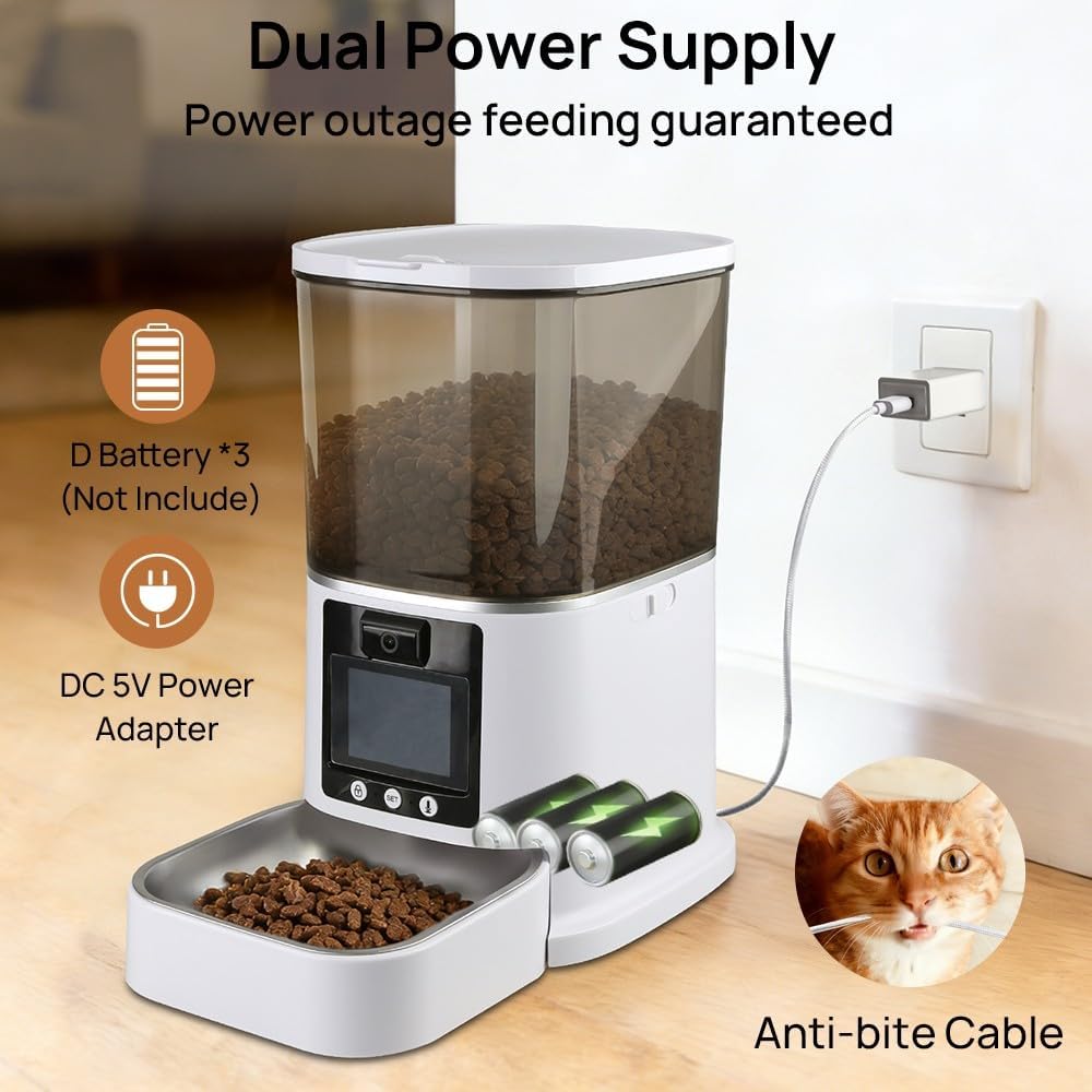 Automatic Cat Feeder with Camera Two-Way Video/Autio 5G WiFi, 5L