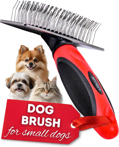 Dog Slicker Brush - Large - Protective Ball Tipped Pins Massages Pet Skin - Professional Groomer Dog Brush for Goldendoodle - Golden Retriever Brush (Large Size)