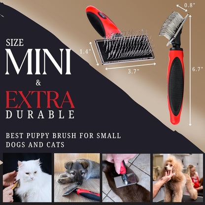 Dog Slicker Brush - Large - Protective Ball Tipped Pins Massages Pet Skin - Professional Groomer Dog Brush for Goldendoodle - Golden Retriever Brush (Large Size)