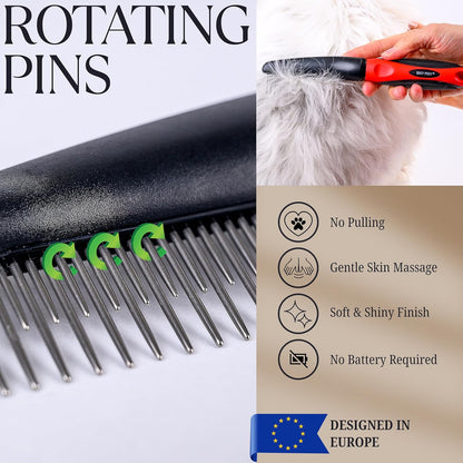 Dog Slicker Brush - Large - Protective Ball Tipped Pins Massages Pet Skin - Professional Groomer Dog Brush for Goldendoodle - Golden Retriever Brush (Large Size)
