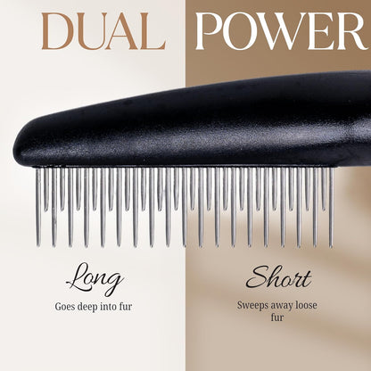 Dog Slicker Brush - Large - Protective Ball Tipped Pins Massages Pet Skin - Professional Groomer Dog Brush for Goldendoodle - Golden Retriever Brush (Large Size)