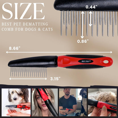 Dog Slicker Brush - Large - Protective Ball Tipped Pins Massages Pet Skin - Professional Groomer Dog Brush for Goldendoodle - Golden Retriever Brush (Large Size)