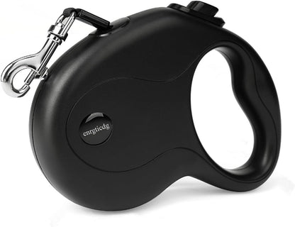 16Ft Retractable Dog Leash,Light Weight Leash for Small to Medium Dogs/Cats Up to 50lbs,Stainless Steel Spring Strong Nylon Tape, Tangle Free, One-Handed Brake.(Black)