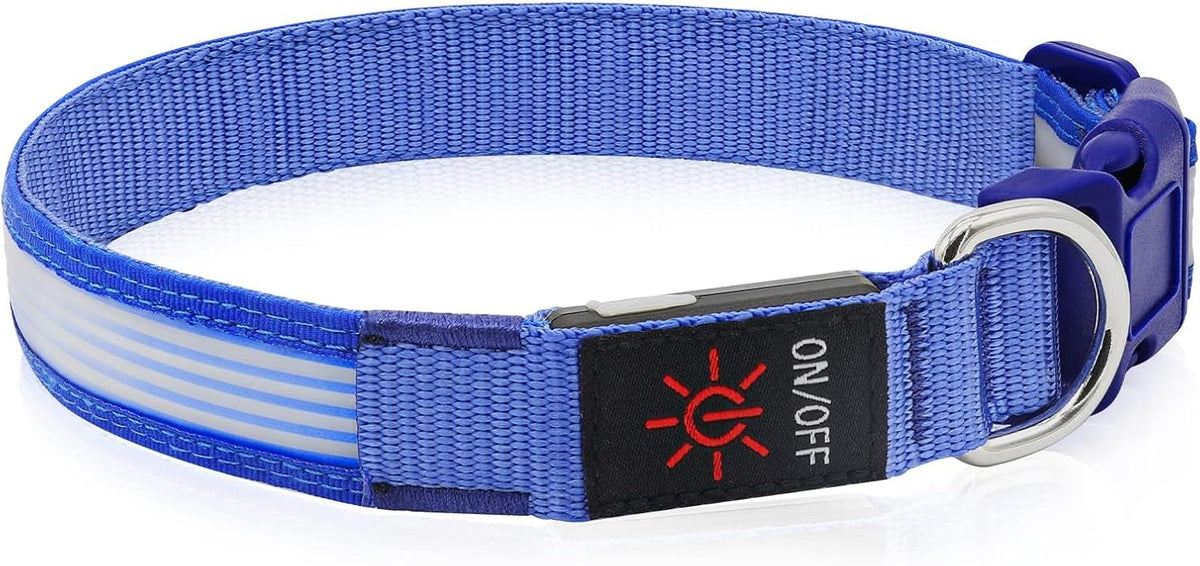 Light up Dog Collars, USB Rechargeable LED Dog Collar, Adjustable LED Cat Collar, Durable Flashing Collar for Cats, Puppy, Small, Medium, Large Dogs (Green, XS)