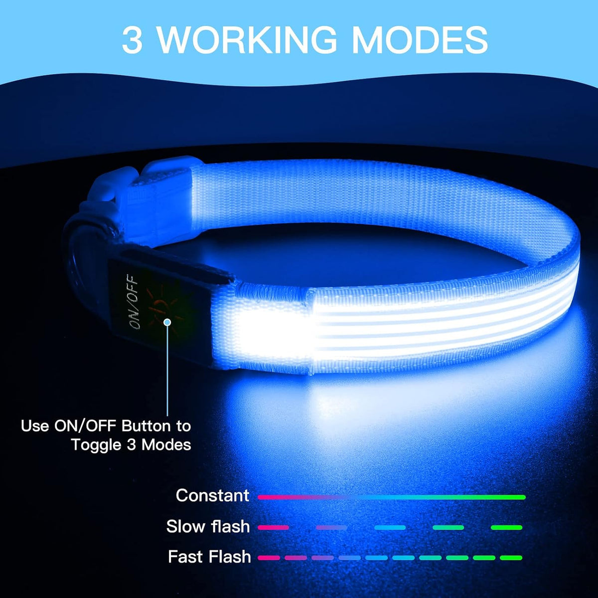 Light up Dog Collars, USB Rechargeable LED Dog Collar, Adjustable LED Cat Collar, Durable Flashing Collar for Cats, Puppy, Small, Medium, Large Dogs (Green, XS)