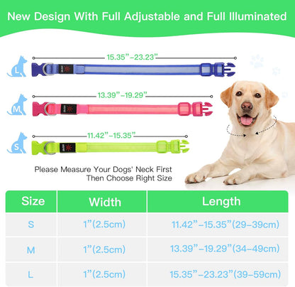 Light up Dog Collars, USB Rechargeable LED Dog Collar, Adjustable LED Cat Collar, Durable Flashing Collar for Cats, Puppy, Small, Medium, Large Dogs (Green, XS)