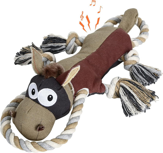 Dog Toys for Aggressive Chewers,Tough Indestructible Dog Toys,Squeaky Toys for Large Dogs,Durable Dog Chew Toys (Auburn)
