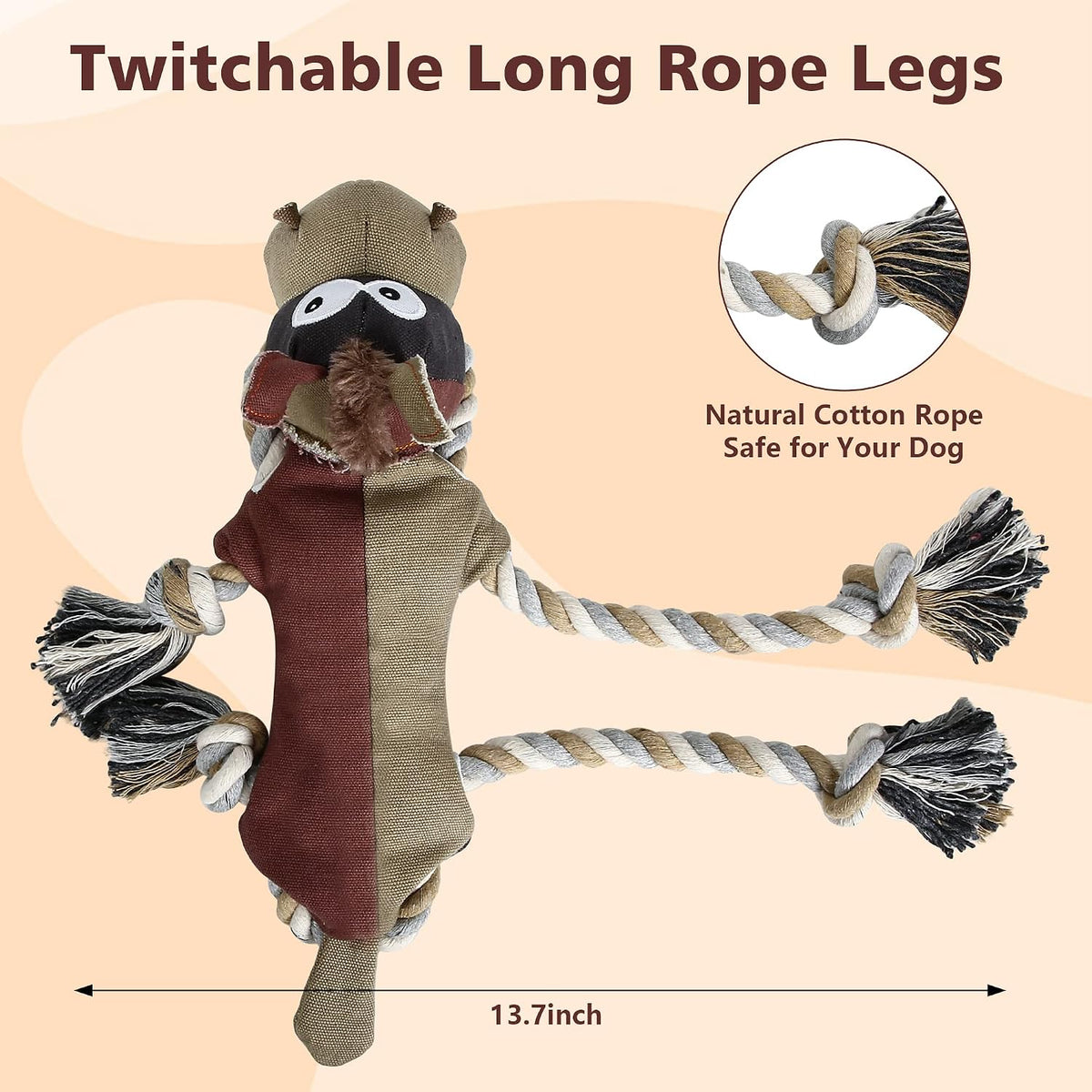 Dog Toys for Aggressive Chewers,Tough Indestructible Dog Toys,Squeaky Toys for Large Dogs,Durable Dog Chew Toys (Auburn)